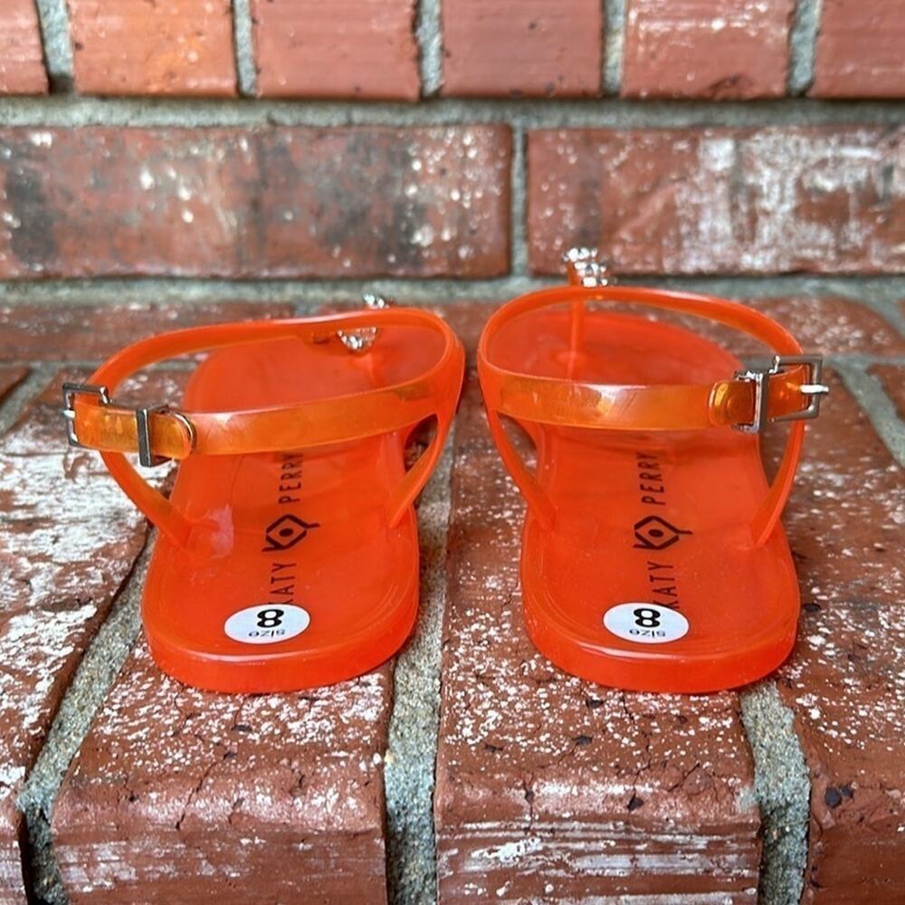 Katy Perry The Geli Stud Thong Sandals Starfish Fiery Orange Women’s 8 Jelly - Picture 4 of 7